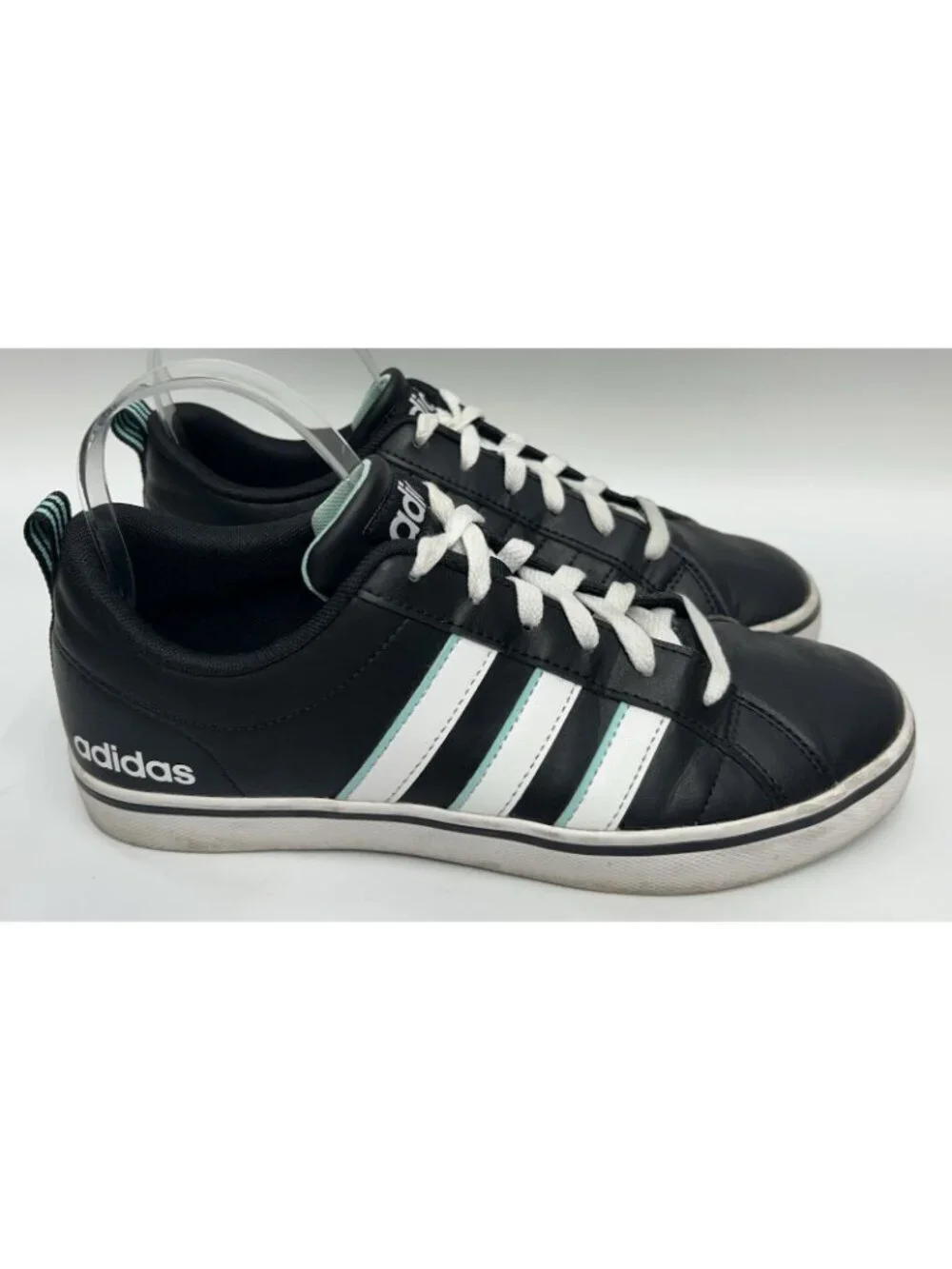 Adidas VS Pace Trainers sneaker Men’s 7 Black White Teal Women’s 8 Unisex